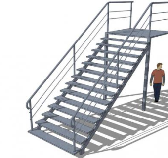 单跑楼梯su模型下载_sketchup草图大师SKP模型