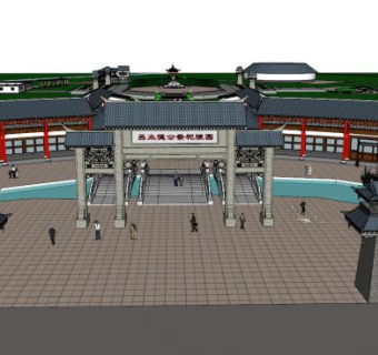 农村祠堂su模型下载_sketchup草图大师SKP模型