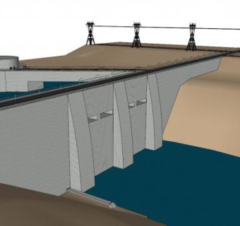 水坝su模型下载_sketchup草图大师SKP模型