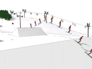 滑雪运动su模型下载_sketchup草图大师SKP模型