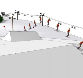 滑雪运动su模型下载_sketchup草图大师SKP模型