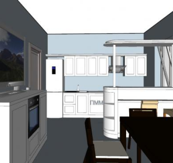 简约厨房餐厅SU模型下载_sketchup草图大师SKP模型