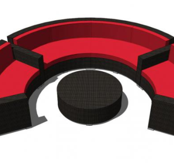 半圆沙发SU模型下载_sketchup草图大师SKP模型