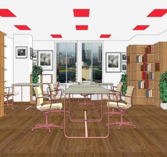 现代餐厅家装设计SU模型下载_sketchup草图大师SKP模型