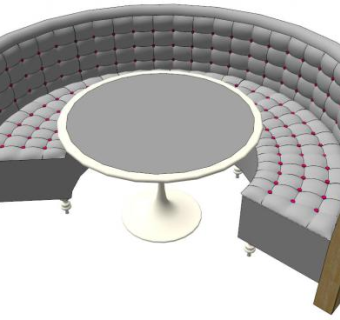 弧形卡座SU模型下载_sketchup草图大师SKP模型