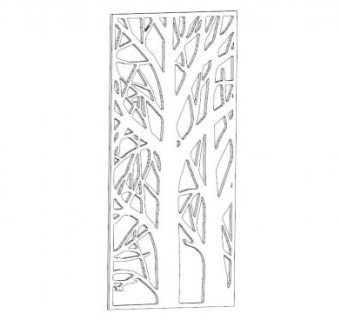 树枝隔断su模型下载_sketchup草图大师SKP模型