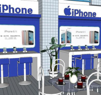 手机展示柜台su模型下载_sketchup草图大师SKP模型