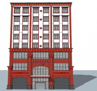 藏式酒店su模型下载_sketchup草图大师SKP模型