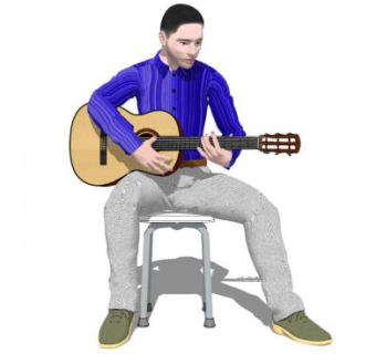 吉他手su模型下载_sketchup草图大师SKP模型
