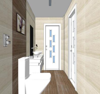 现代浴室卫生间设计SU模型下载_sketchup草图大师SKP模型