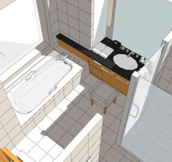 现代浴室淋浴间设计SU模型下载_sketchup草图大师SKP模型