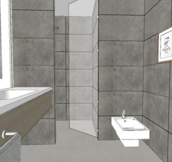 高级灰卫浴SU模型下载_sketchup草图大师SKP模型