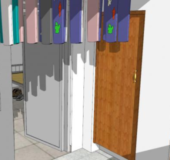 宿舍公共卫生间su模型下载_sketchup草图大师SKP模型