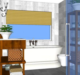 现代美式浴室SU模型下载_sketchup草图大师SKP模型