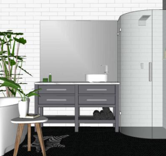 北欧浴室设计SU模型下载_sketchup草图大师SKP模型