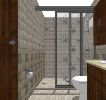 美式复古浴室SU模型下载_sketchup草图大师SKP模型