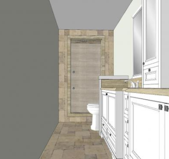 简欧浴室浴室柜家具SU模型下载_sketchup草图大师SKP模型