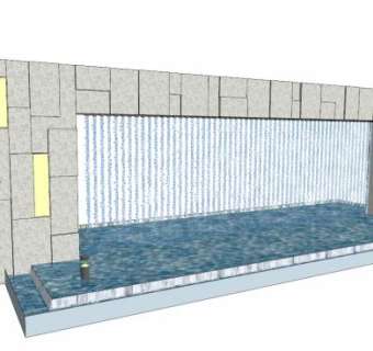 室内景观墙su模型下载_sketchup草图大师SKP模型