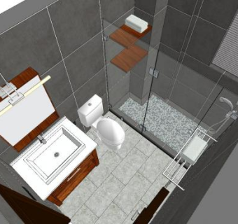 经典黑色浴室SU模型下载_sketchup草图大师SKP模型