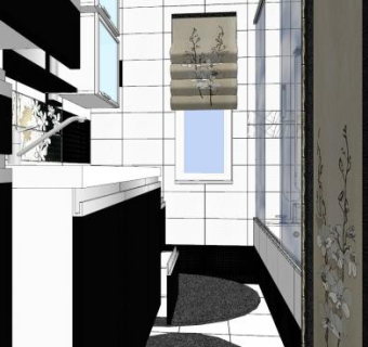 中式时尚浴室SU模型下载_sketchup草图大师SKP模型