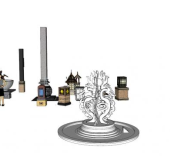 公共设施设计感su模型下载_sketchup草图大师SKP模型