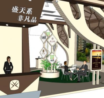 室内展厅su模型下载_sketchup草图大师SKP模型