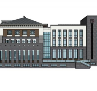 新徽派会所su模型下载_sketchup草图大师SKP模型