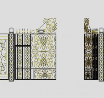豪华厂区大门su模型下载_sketchup草图大师SKP模型