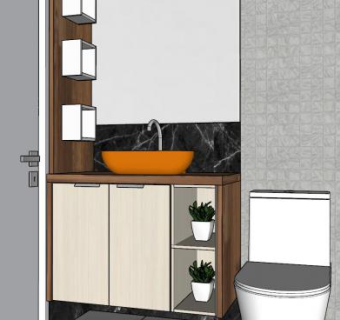 现代风格卫生间设计SU模型下载_sketchup草图大师SKP模型