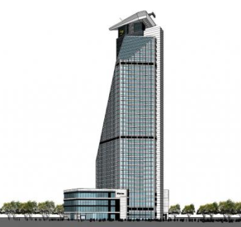 高层写字楼su模型下载_sketchup草图大师SKP模型