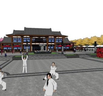 公园入口风景su模型下载_sketchup草图大师SKP模型