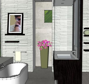 简约时尚卫浴设计SU模型下载_sketchup草图大师SKP模型