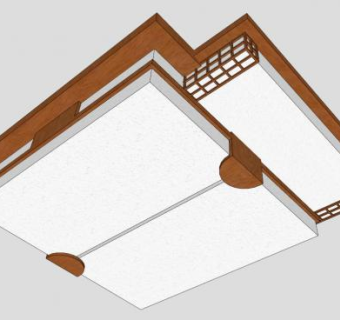 日式吸顶灯su模型下载_sketchup草图大师SKP模型