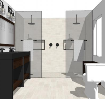 新中式卫生间SU模型下载_sketchup草图大师SKP模型