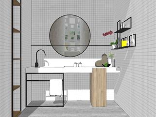 北欧浴室浴室柜SU模型下载_sketchup草图大师SKP模型