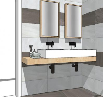 现代简约卫浴家具SU模型下载_sketchup草图大师SKP模型