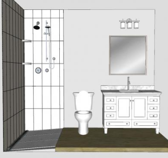 小清新简约浴室SU模型下载_sketchup草图大师SKP模型
