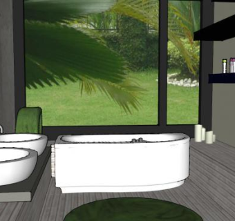 落地窗浴室SU模型下载_sketchup草图大师SKP模型