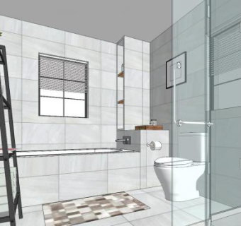 简约现代卫浴SU模型下载_sketchup草图大师SKP模型