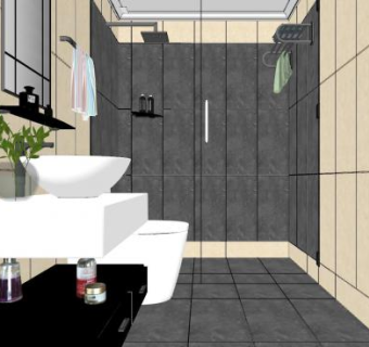 现代整体卫浴SU模型下载_sketchup草图大师SKP模型