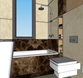 现代古典卫浴SU模型下载_sketchup草图大师SKP模型