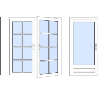 单开玻璃门su模型下载_sketchup草图大师SKP模型
