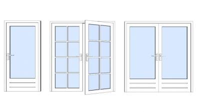 单开玻璃门su模型下载_sketchup草图大师SKP模型