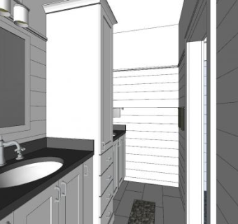 现代极简卫浴SKP模型下载_sketchup草图大师SKP模型