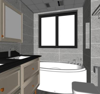 简约时尚卫浴sketchup模型下载_sketchup草图大师SKP模型