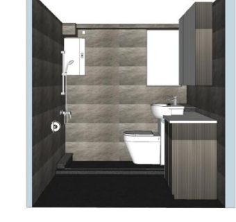 现代棕色卫浴SU模型下载_sketchup草图大师SKP模型