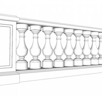 欧式栏杆设计su模型下载_sketchup草图大师SKP模型