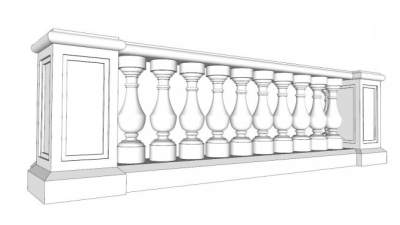 欧式栏杆设计su模型下载_sketchup草图大师SKP模型