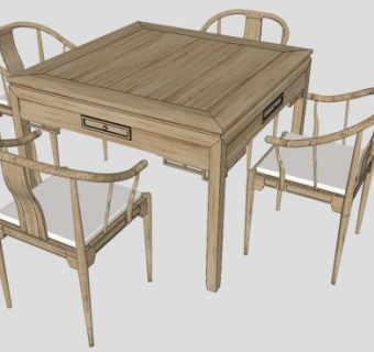 茶椅su模型下载_sketchup草图大师SKP模型