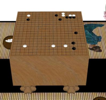 围棋桌子su模型下载_sketchup草图大师SKP模型